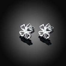 18K White Gold Plated Hollow Laser Cut Stud Earring