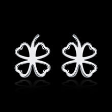 18K White Gold Plated Hollow Laser Cut Stud Earring