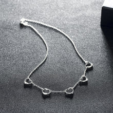 5 Connecting Hearts Necklace in 18K White Gold Plated