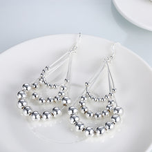 18K White Gold Plated Chandelier Beads Drop Earring