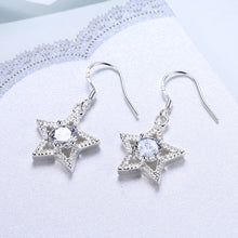 18K White Gold Plated Star Shape with Crystal Inlay Earring
