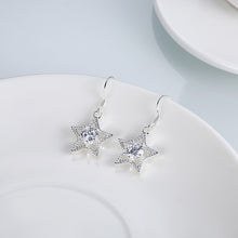 18K White Gold Plated Star Shape with Crystal Inlay Earring