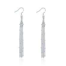 18K White Gold Plated Drop Linear Drop Earring