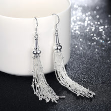 18K White Gold Plated Drop Linear Drop Earring