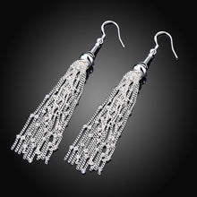 18K White Gold Plated Drop Linear Drop Earring