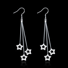 18K White Gold Plated Multi-Stars Drop Earring