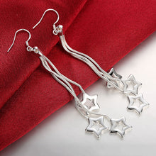 18K White Gold Plated Multi-Stars Drop Earring
