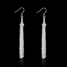 18K White Gold Plated Drop Linear Drop Earring