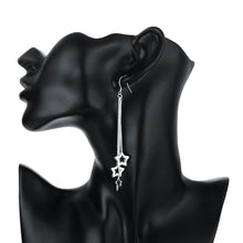 18K White Gold Plated Multi-Stars Drop Earring