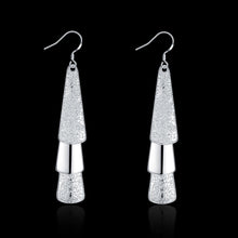 18K White Gold Plated Trio-Drop Vertical Earring