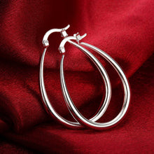 18K White Gold Plated Mid-Sized Hoops