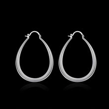 18K White Gold Plated Mid-Sized Hoops