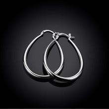 18K White Gold Plated Mid-Sized Hoops