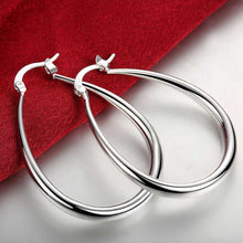 18K White Gold Plated Mid-Sized Hoops