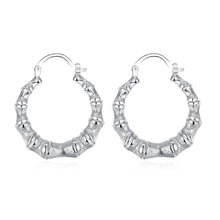 18K White Gold Plated Curved Abstract Hoops