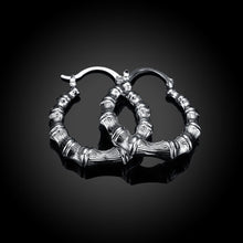 18K White Gold Plated Curved Abstract Hoops