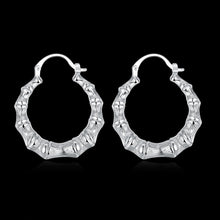 18K White Gold Plated Curved Abstract Hoops