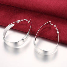 18K White Gold Plated Medium Sized Hoops