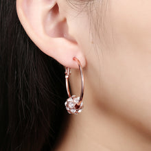 Swarovski Crystal Pave Ball 3mm Hoop Earring for Womens