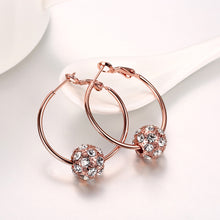 Swarovski Crystal Pave Ball 3mm Hoop Earring for Womens
