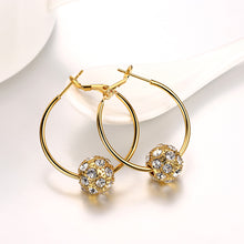 Swarovski Crystal Pave Ball 3mm Hoop Earring for Womens