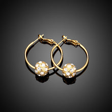 Swarovski Crystal Pave Ball 3mm Hoop Earring for Womens